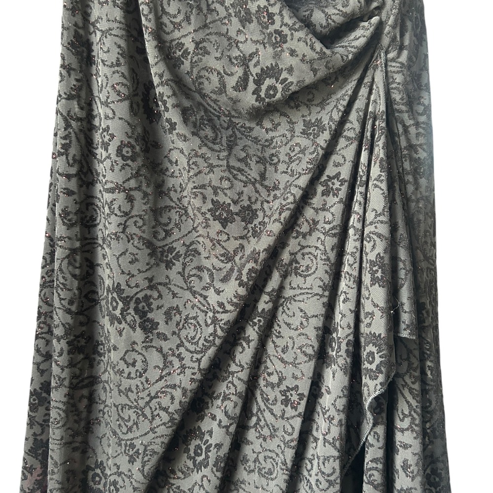 Whimsigoth Y2K‎ Vtg Byer Too! Maxi Dress Black Floral Print Sleeveless with Slit - Picture 2 of 5